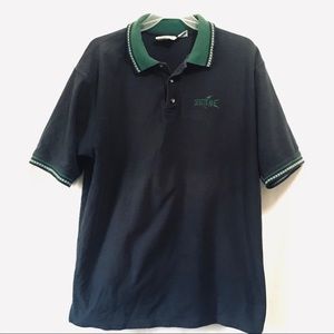 🍍3/$22 DIPORT USA navy green polo fish "bite me"